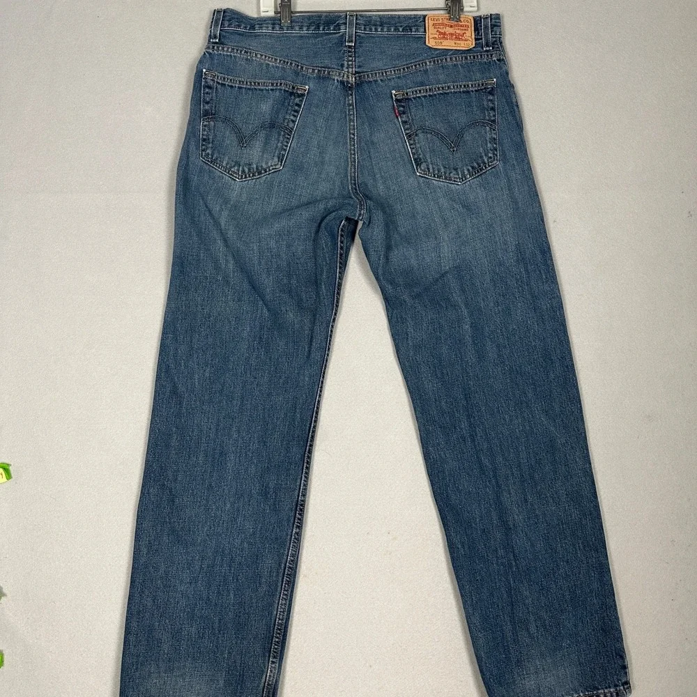 Levis 559 Jeans Mens 36X32 Blue Relaxed Straight Distressed 5-Pocket Denim Pants